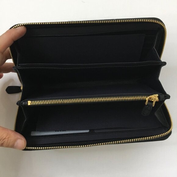NWB PRADA Zip Around Long Wallet Portafoglio Lampo Nero/Black Leather Authentic - Picture 9 of 16
